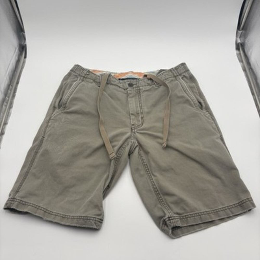 Gap Industrial Standard Olive Green Cargo Shorts Men’s 32W Drawstring Frayed Hem